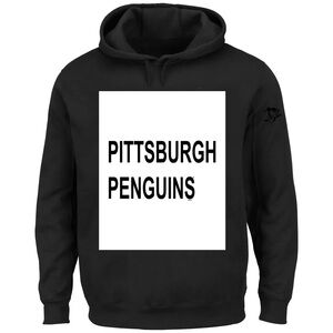 NEW NHL / FANATICS - Big & Tall Pittsburgh Penguins Square Solid Black Hoodie